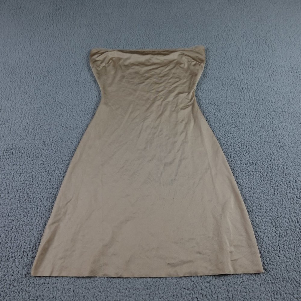 SPANX Mini Slip Dress Womens Large Beige Pull On Stretchy Short